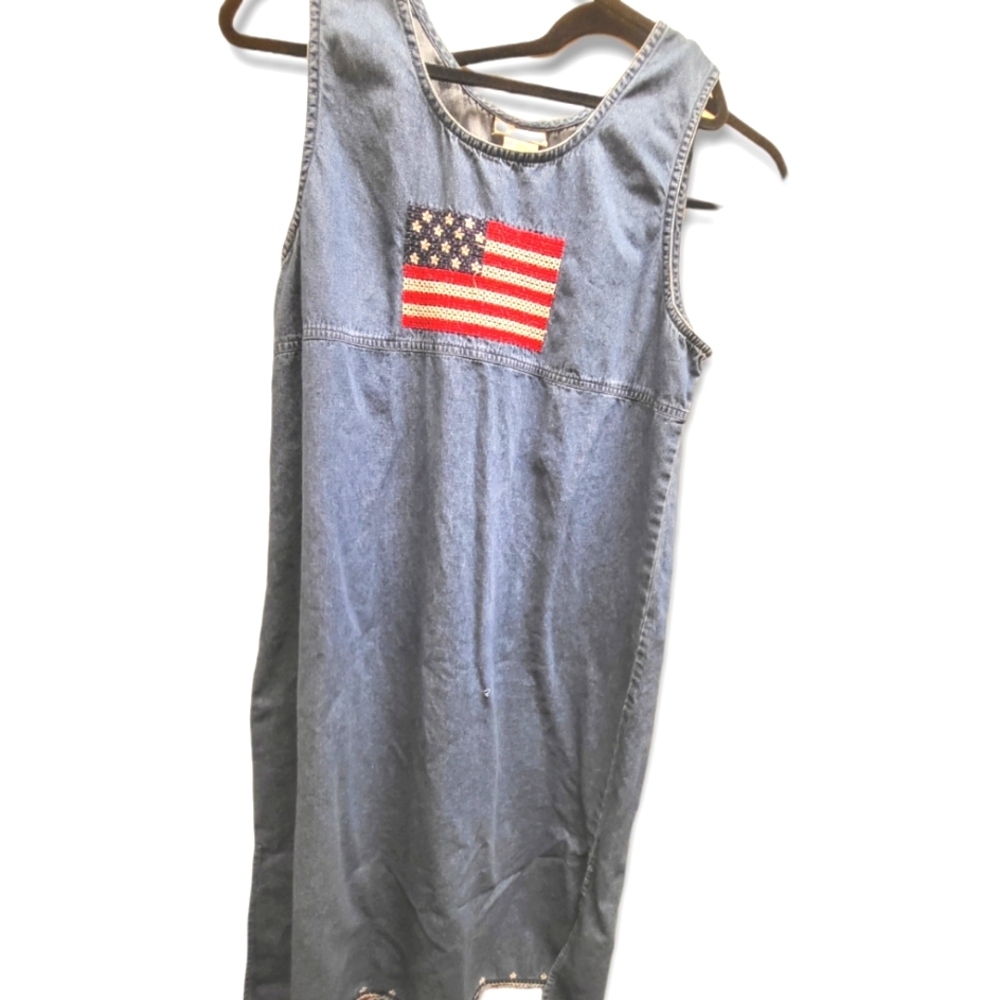 EXPRESSIONS PLUS  Size 18w  Women's Long Jean Dress